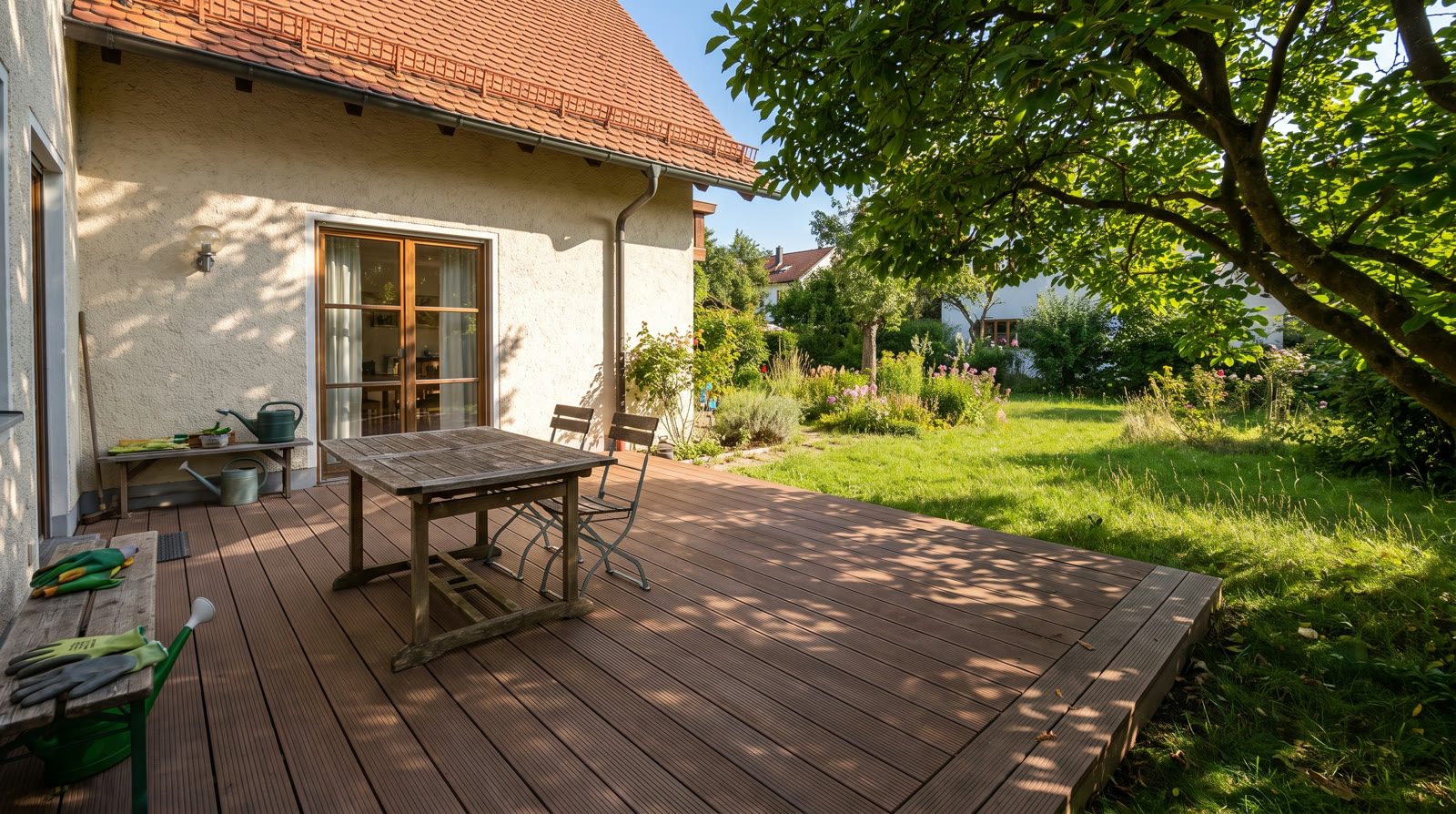WPC-Deck am Wohnhaus — Beispiel-Visualisierung